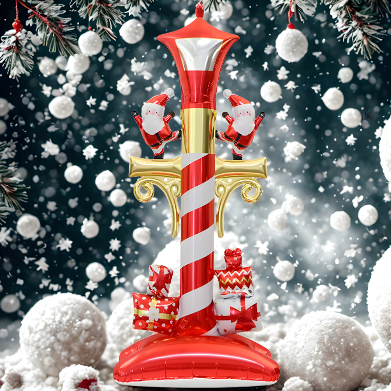 Kit de Balões de Natal, Decoração de Natal com Papai Noel e Boneco de Neve e Presente