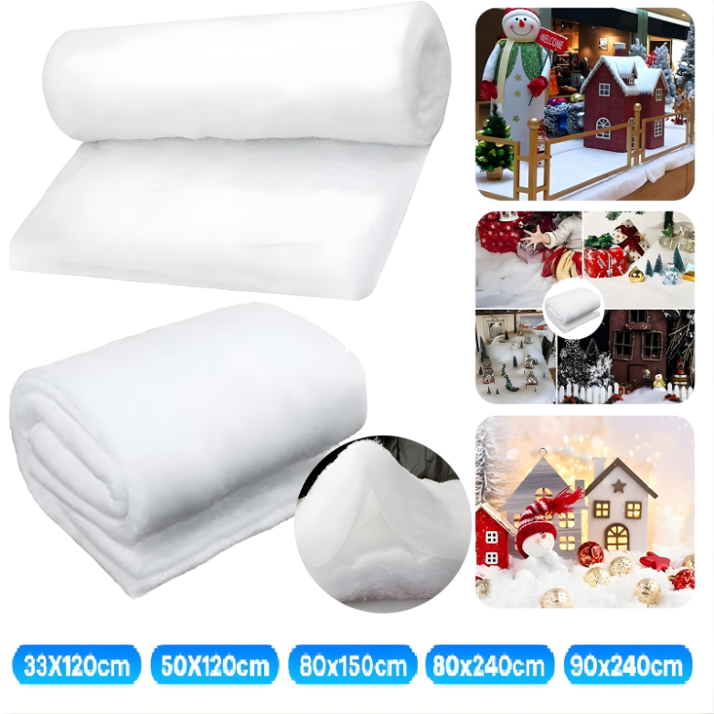 Tapete de neve artificial para decoração de Natal - 80 cm x 240 cm