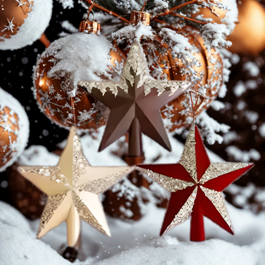 Ponteira Estrela de Natal Colorido Topo da Árvore, Pentagrama Com, Enfeite Brilhante Natal