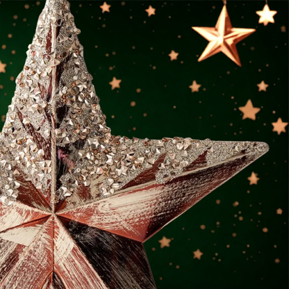 Ponteira Estrela de Natal Enfeite de árvore estrelada com glitter de 20CM*60g - champanhe