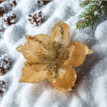 Flor De Natal Poinsettia glitter de natal poinsettia artificial enfeites flores de natal decorações