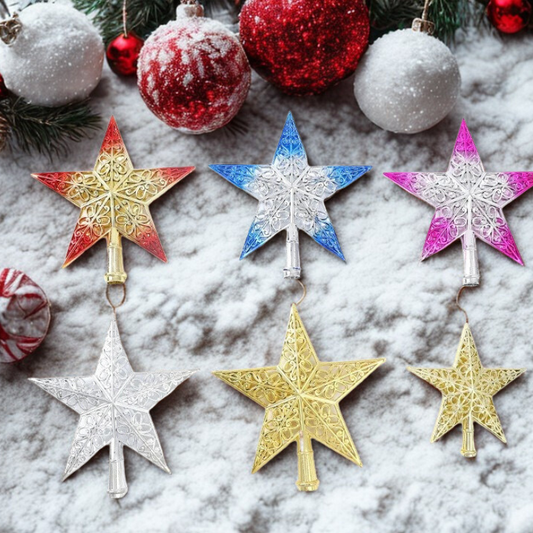 Estrela de Natal Topo de árvore de estrela decoração de cinco pontas aa árvore de natal top
