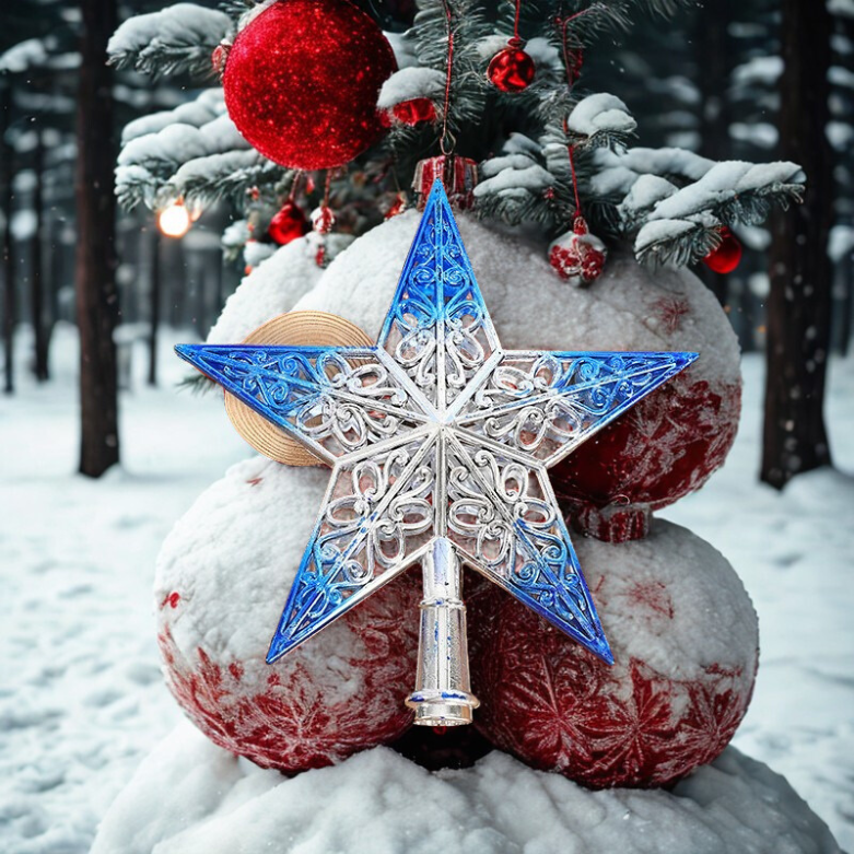 Estrela de Natal Topo de árvore de estrela decoração de cinco pontas aa árvore de natal top
