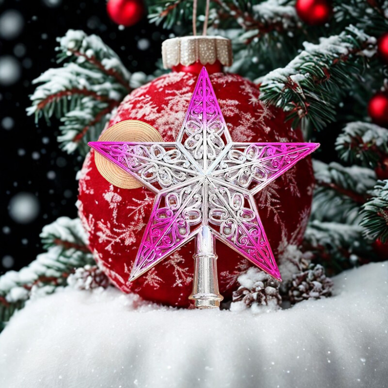 Estrela de Natal Topo de árvore de estrela decoração de cinco pontas aa árvore de natal top