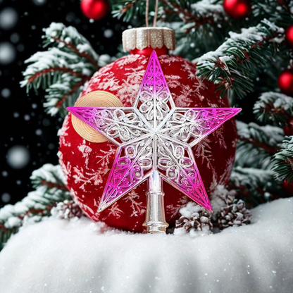 Estrela de Natal Topo de árvore de estrela decoração de cinco pontas aa árvore de natal top