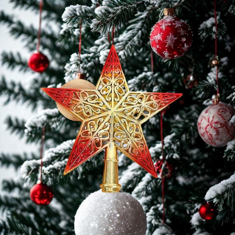 Estrela de Natal Topo de árvore de estrela decoração de cinco pontas aa árvore de natal top