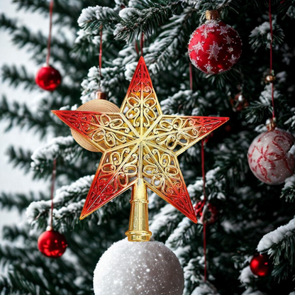 Estrela de Natal Topo de árvore de estrela decoração de cinco pontas aa árvore de natal top