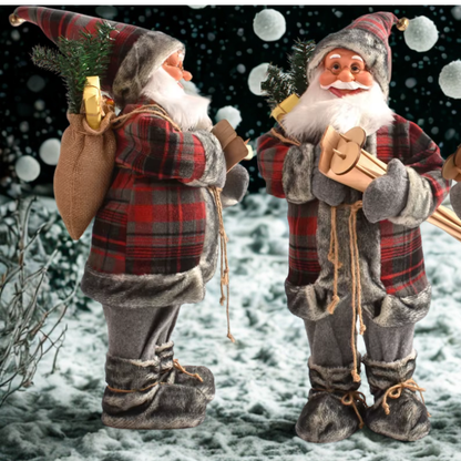 Papai Noel lenhador rústico 2 peças boneco enfeite 45*25CM luxo natal