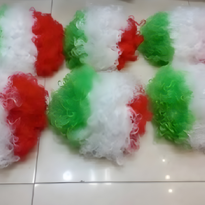 Peruca Copa do Mundo esportiva unissex para adultos | Peruca afro patriótica com touca