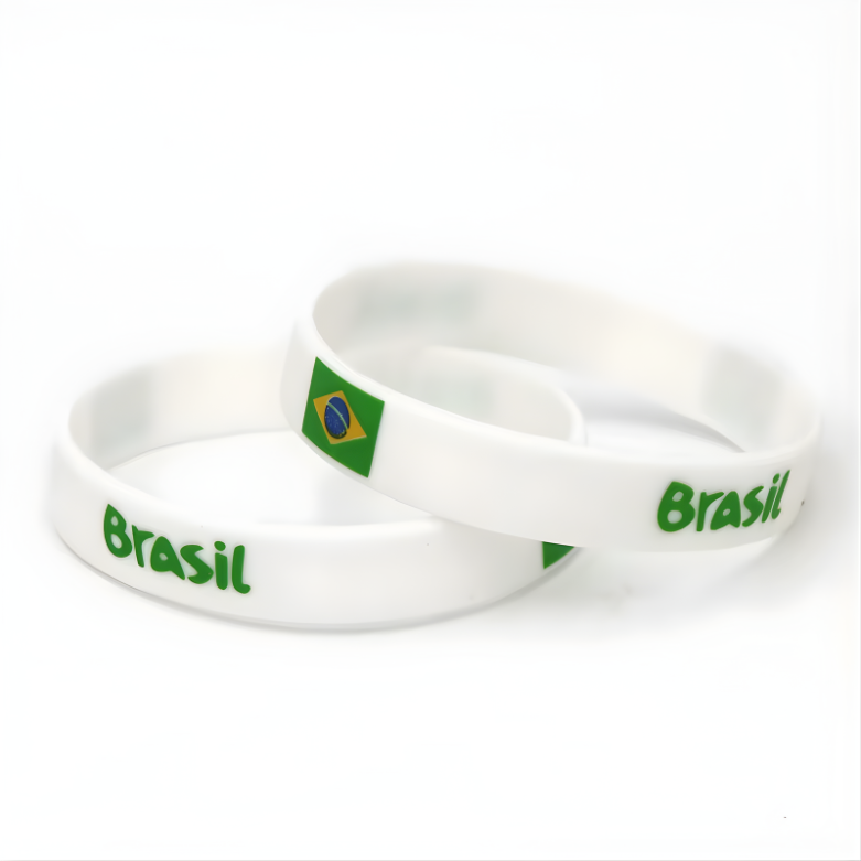 Pulseira de Copa do Mundo Pulseira de silicone com a do Brasil, 300 peças, nacional Brasil