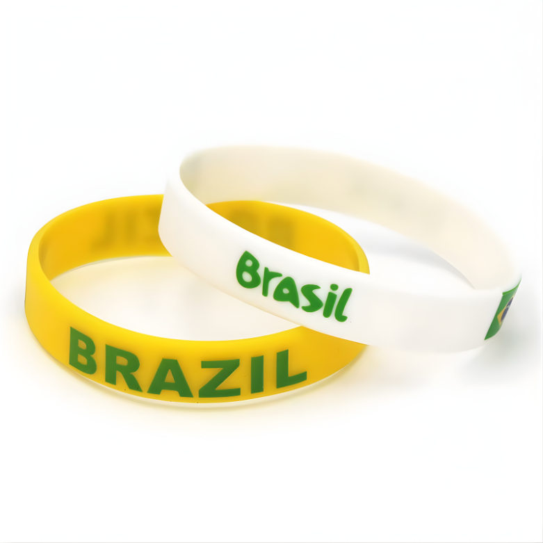 Pulseira de Copa do Mundo Pulseira de silicone com a do Brasil, 300 peças, nacional Brasil