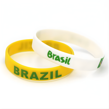 Pulseira de Copa do Mundo Pulseira de silicone com a do Brasil, 300 peças, nacional Brasil