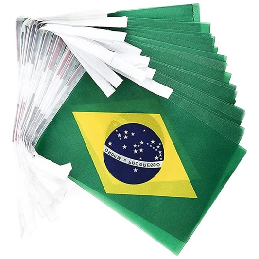 Bandeirinhas Copa do Mundo brasileira do Brasil, pequenas bandeiras de flâmula do Brasil