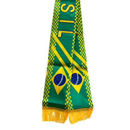 Kit 1 Faixa Cachecol Brasil Torcida Copa Do Mundo Violeta Amarelo 1,35cm