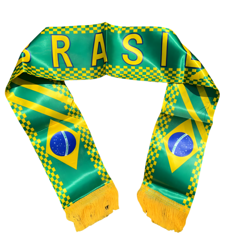 Kit 1 Faixa Cachecol Brasil Torcida Copa Do Mundo Violeta Amarelo 1,35cm