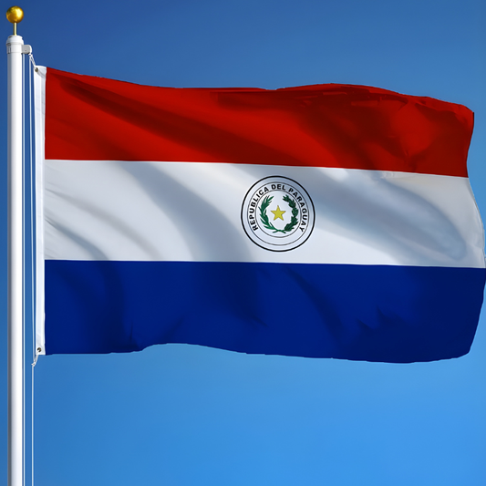 Bandeira do Paraguai 9 x 1,5 m, bandeiras Copa do Mundo grandes para o exterior - dupla