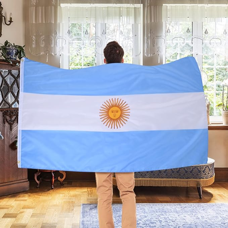 Bandeira Argentina Copa do Mundo 9 x 1,5 m, Bandeira Nacional Grande para Decoração