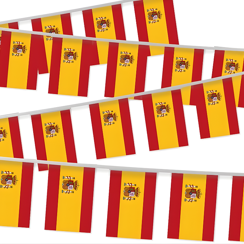 Bandeirolas Copa do Mundo espanholas de 14x21 m (32 pés), 20 peças de mini bandeirolas