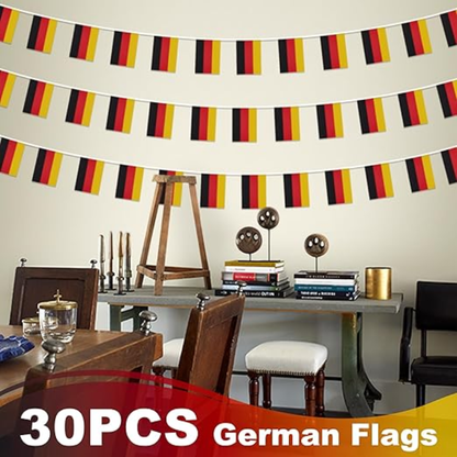 Bandeira de bandeira de corda da Alemanha, mini bandeiras alemãs pequenas bandeiras