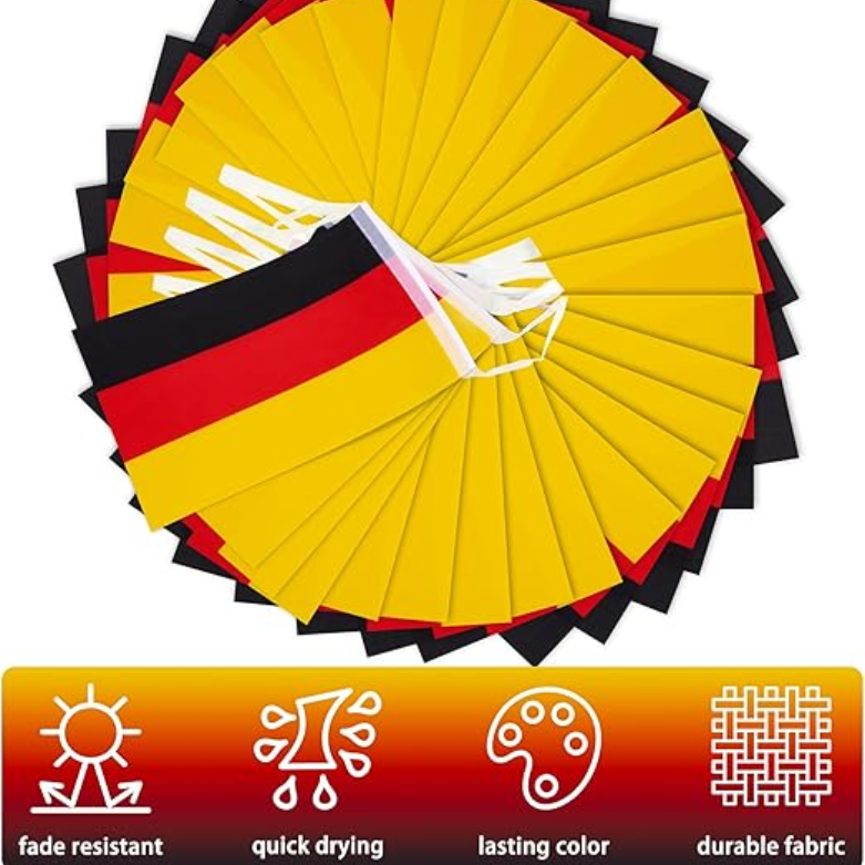 Bandeira de bandeira de corda da Alemanha, mini bandeiras alemãs pequenas bandeiras