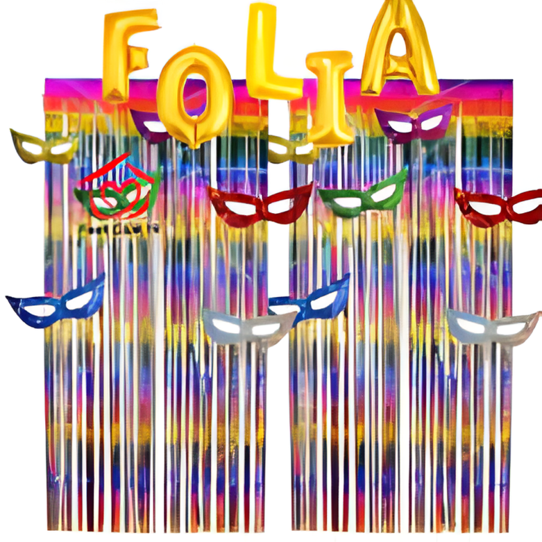 Kit de decoração carnaval multicolorido deslumbrante – 22*20*2cm (1 conjunto) – Design