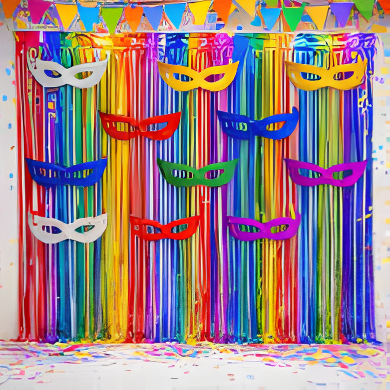Kit de decoração carnaval multicolorido deslumbrante – 22*20*2cm (1 conjunto) – Design