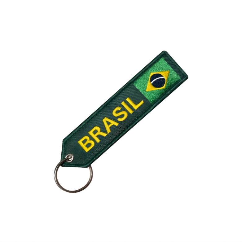 Chaveiro Copa do Mundo Anel Chaveiro Bandeira Nacional Brasileira Azul e Amarelo Misto