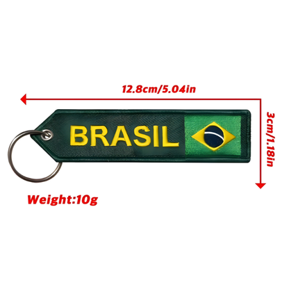 Chaveiro Copa do Mundo Anel Chaveiro Bandeira Nacional Brasileira Azul e Amarelo Misto