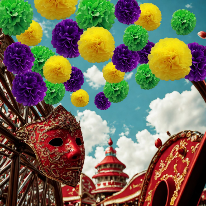 Pompom festa carnaval conjunto de decoração para Carnaval Pompom de Papel Decorativo