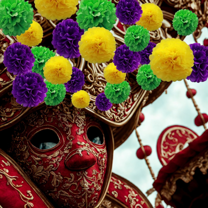 Pompom festa carnaval conjunto de decoração para Carnaval Pompom de Papel Decorativo