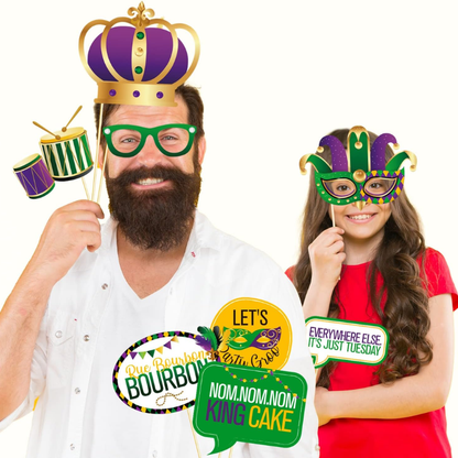 Kit com 35 peças de adereços para cabine de fotos do Carnaval, artigos festa à fantasia