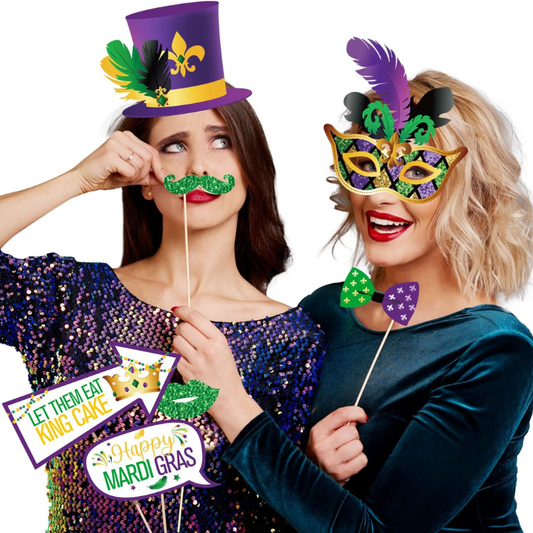 Kit com 35 peças de adereços para cabine de fotos do Carnaval, artigos festa à fantasia