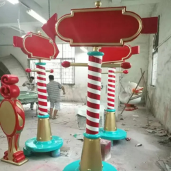 Placas de Natal de fibra de vidro shopping, decoração de navegação comercia e enfeites