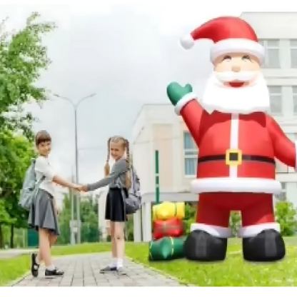 Papai Noel inflável de Natal de 2,5 m com doces e grande bolsa de presente decoração