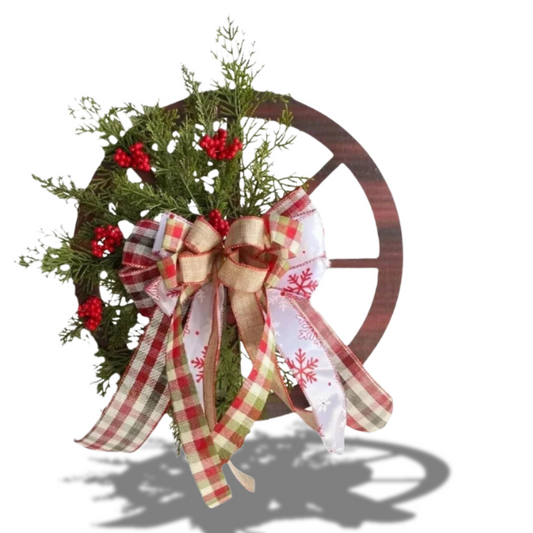 Guirlanda de natal madeira roda de carroça
