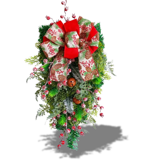 Guirlanda De Porta E Laços Enfeite De Natal