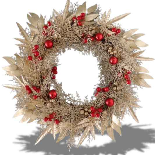 Guirlanda ouro artificial decoração de Natal