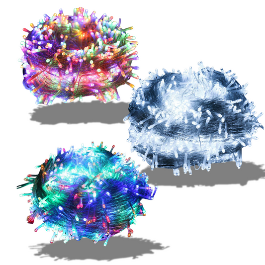 Luzes de Natal, 100m 800 luzes de fada ao ar livre Luzes de corda colorido