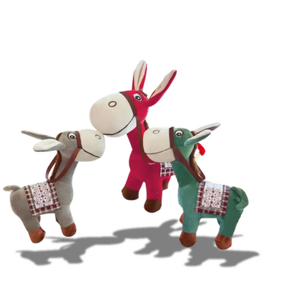 Boneco Burro de Pelúcia Fofa de 25 cm para Decoração de Eventos Criativo (Cinza) (Azul)