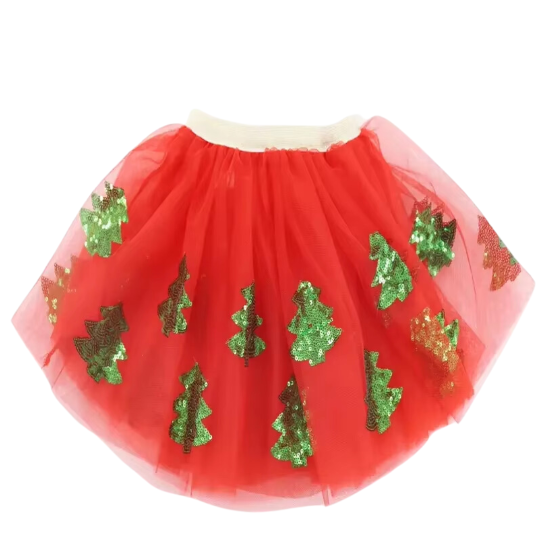 Saia de Natal para meninas vestido de saia tutu de natal