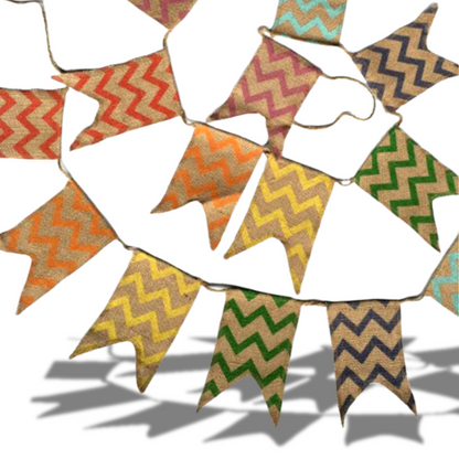 Bandeirinhas Festa Junina de Pano Faixas Rústicas Multicoloridas em Formato Andorinha