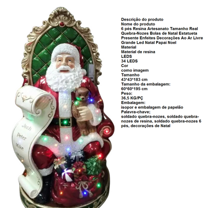 Decoração Diodo Emissor de Luz Papai Noel Grande