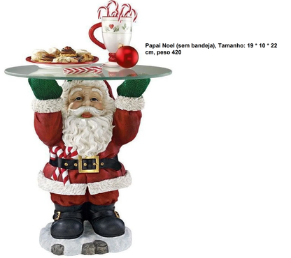 Escultura De Bandeja De Garçom Do Papai Noel