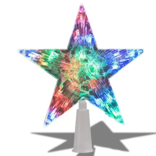 Estrela Ponteira Para Árvore Natal Led Colorido Pisca Pisca