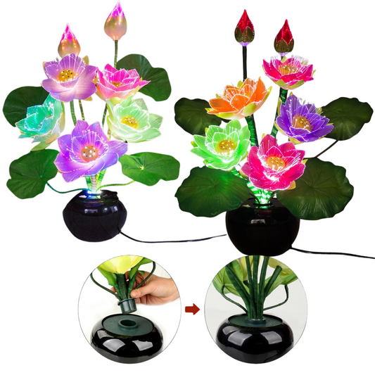 Flor de Lotus Luz da Noite Acrílico 3D Ilusão Lâmpada 16 Mudança Cor Toque-Remoto