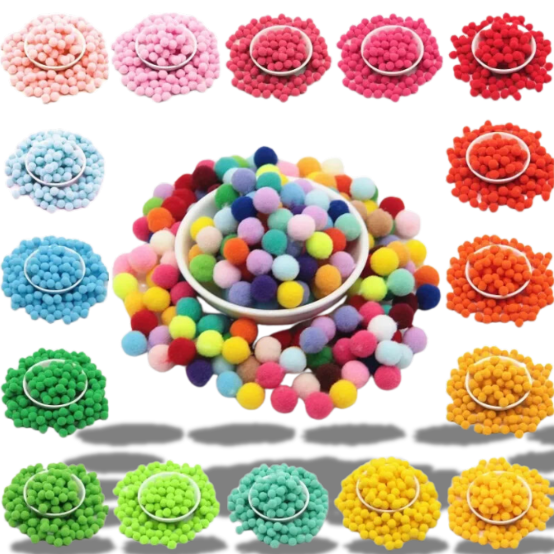 100 Unidades De Pompons Macios E Fofos De Cores Mistas Para