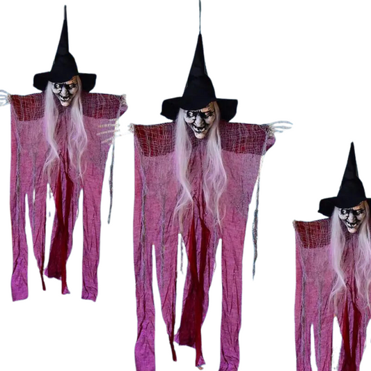 Bruxa Halloween chapéu ajustável e mãos decorações bruxa para ambientes