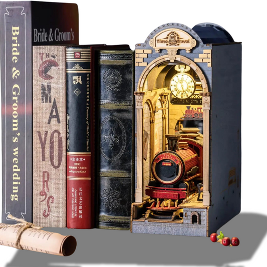 Kit De Recanto De Livro 3d Quebra-Cabeça De Madeira, Estante De Livros