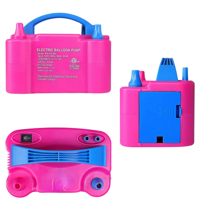 Inflador Compressor Balão Bexiga 2 Bico Festa Aniversário Cor:Rosa 110v
