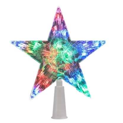 Estrela Ponteira Para Árvore Natal Led Colorido Pisca Pisca